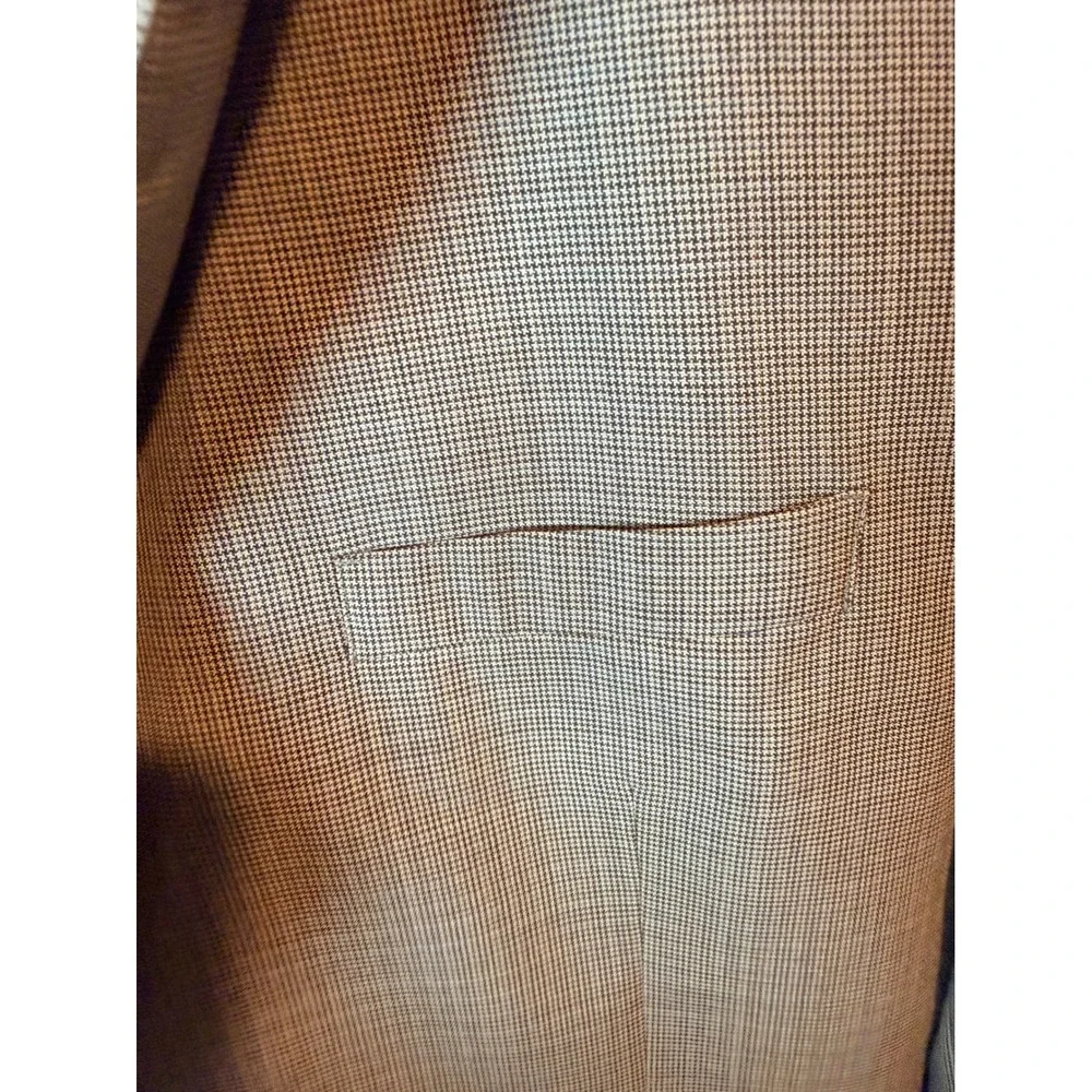 Jos. A. Bank Mens 44R Brown Micro Houndstooth 100% Wool 2-Button‎ Blazer Office